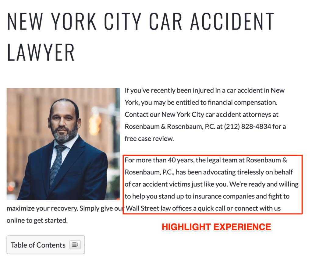 attorney car accident page in NYC