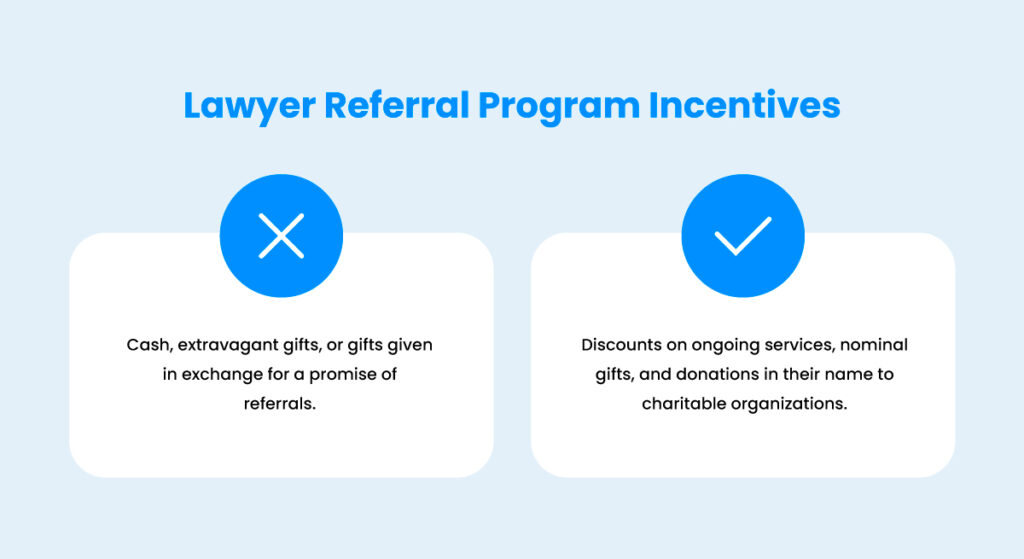 Lawyer referral program incentives dos and don'ts