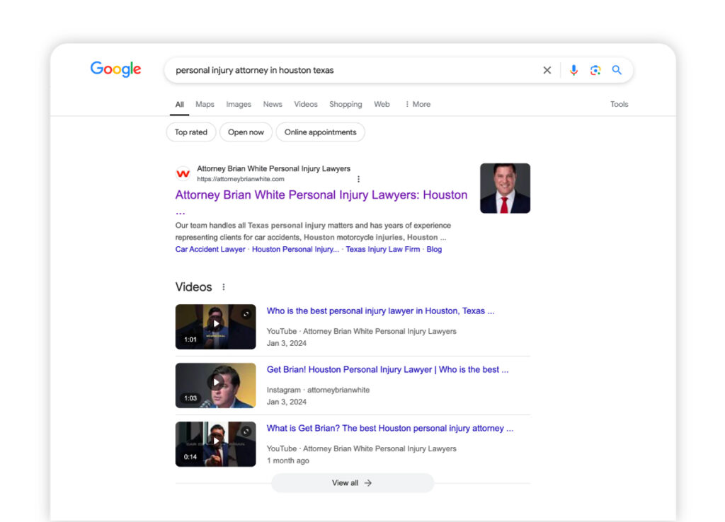 personal injury law firm search engine results