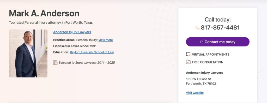 Mark A. Anderson Super Lawyers Profile