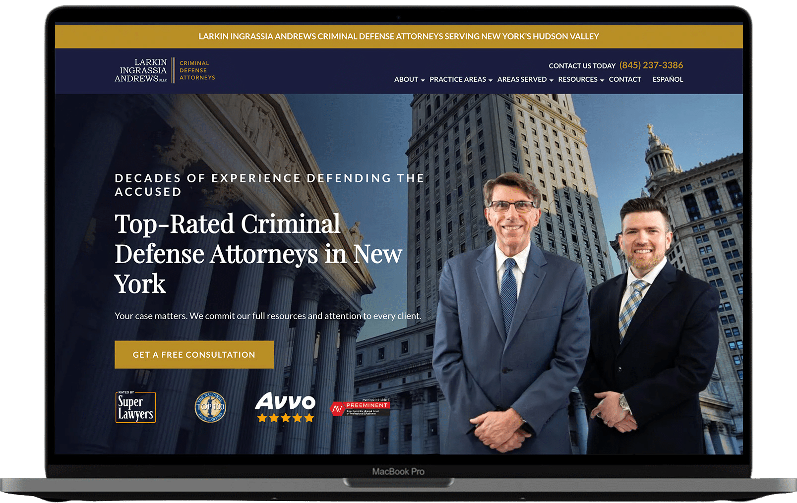 Larkin Ingrassia Andrews PLLC, Criminal Defense Attorney’s Desktop